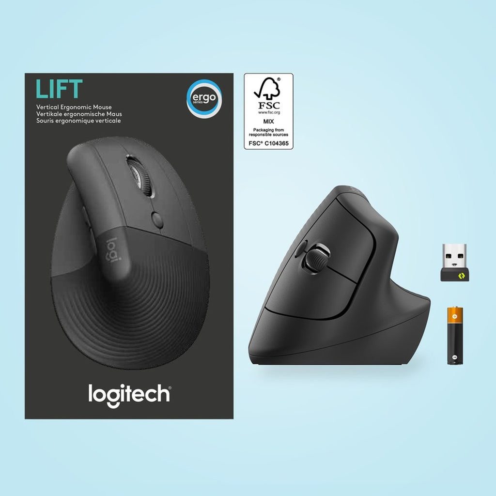 Mouse Logitech Lift Vertical Wireless Bluetooth Black