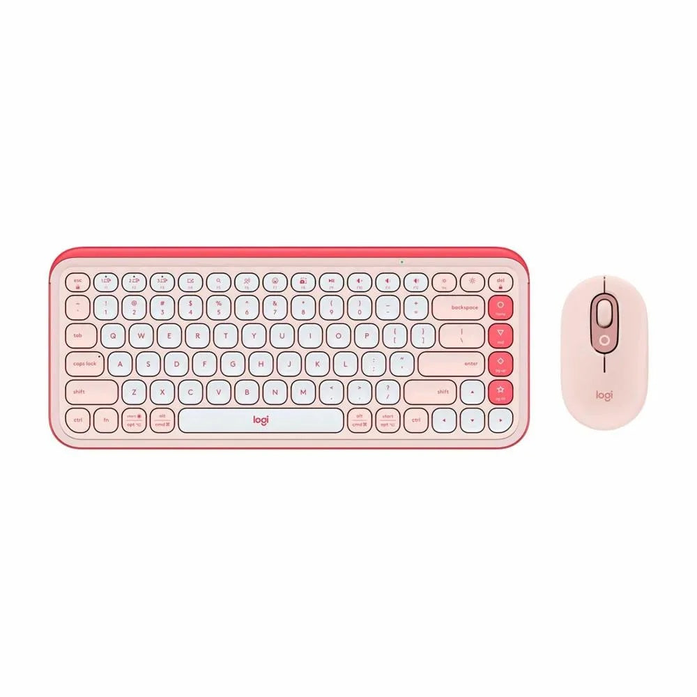 TECLADO LOGITECH + MOUSE POP ICON BLUETOOTH/WIRELESS ESPAÑOL / COPILOT/ ROSA