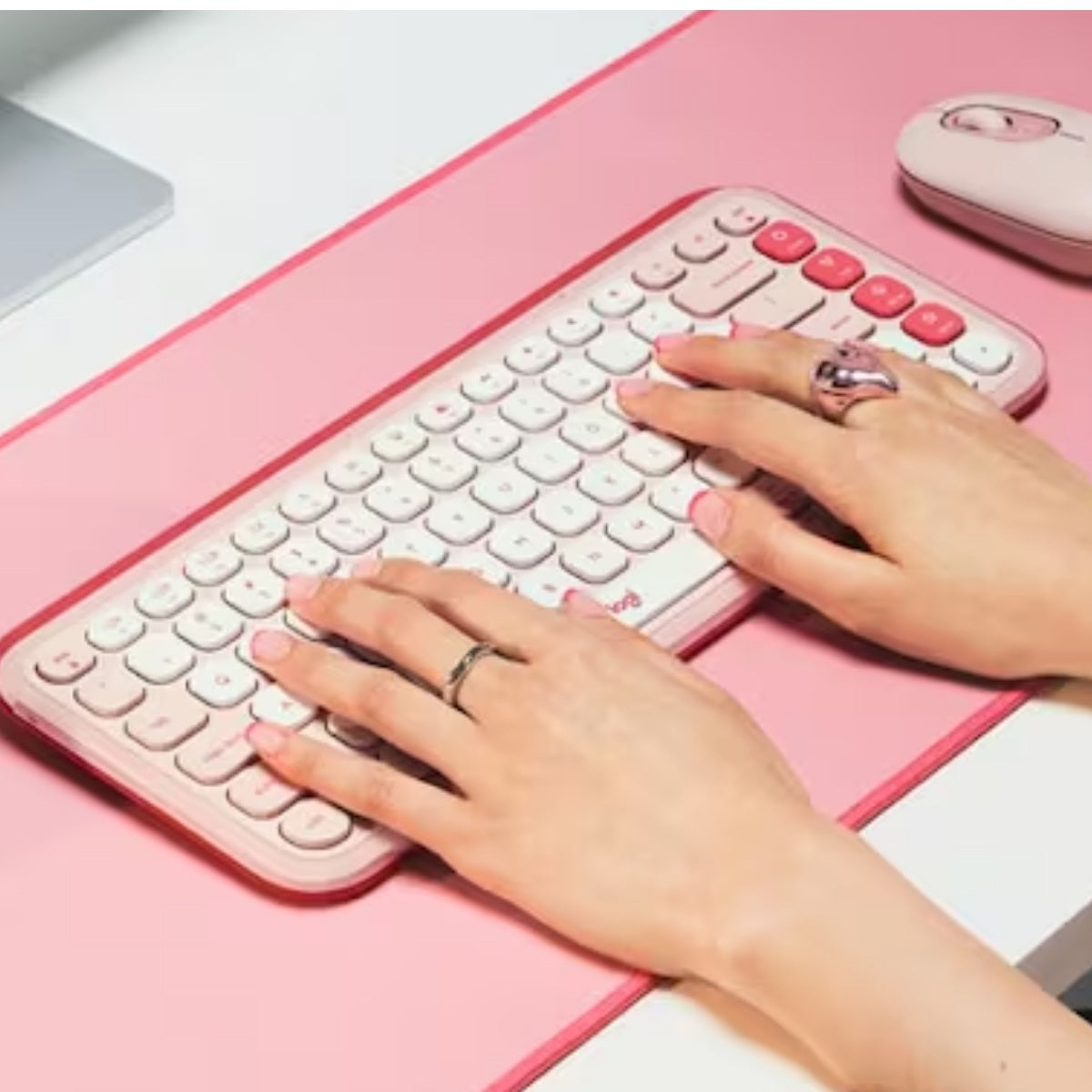 TECLADO LOGITECH + MOUSE POP ICON BLUETOOTH/WIRELESS ESPAÑOL / COPILOT/ ROSA