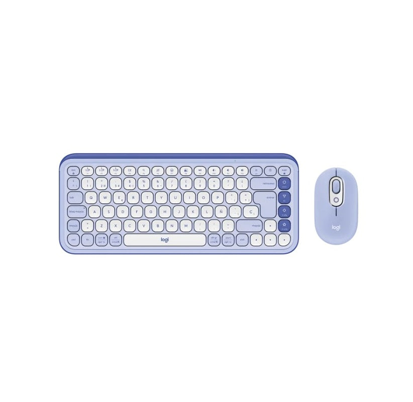TECLADO LOGITECH + MOUSE POP ICON BLUETOOTH/WIRELESS ESPAÑOL / COPILOT/ LILA