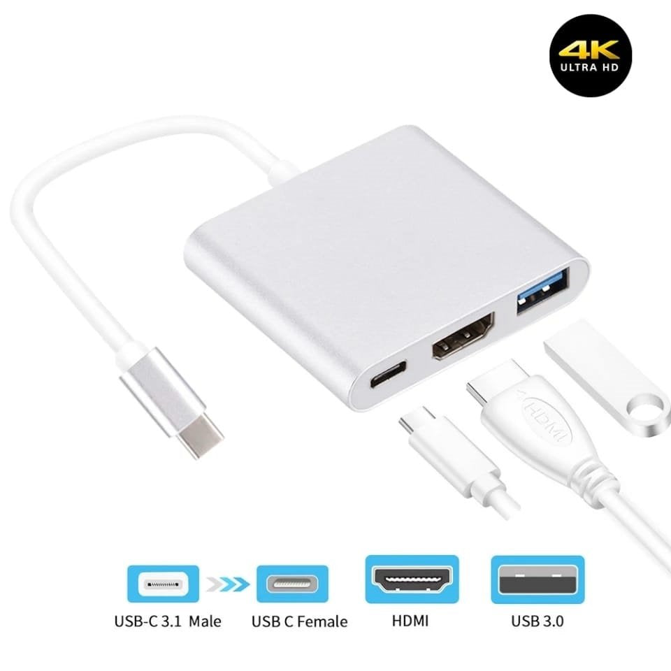 Adaptador Tipo C 3 en 1 HDMI - USB3.0 - Tipo C