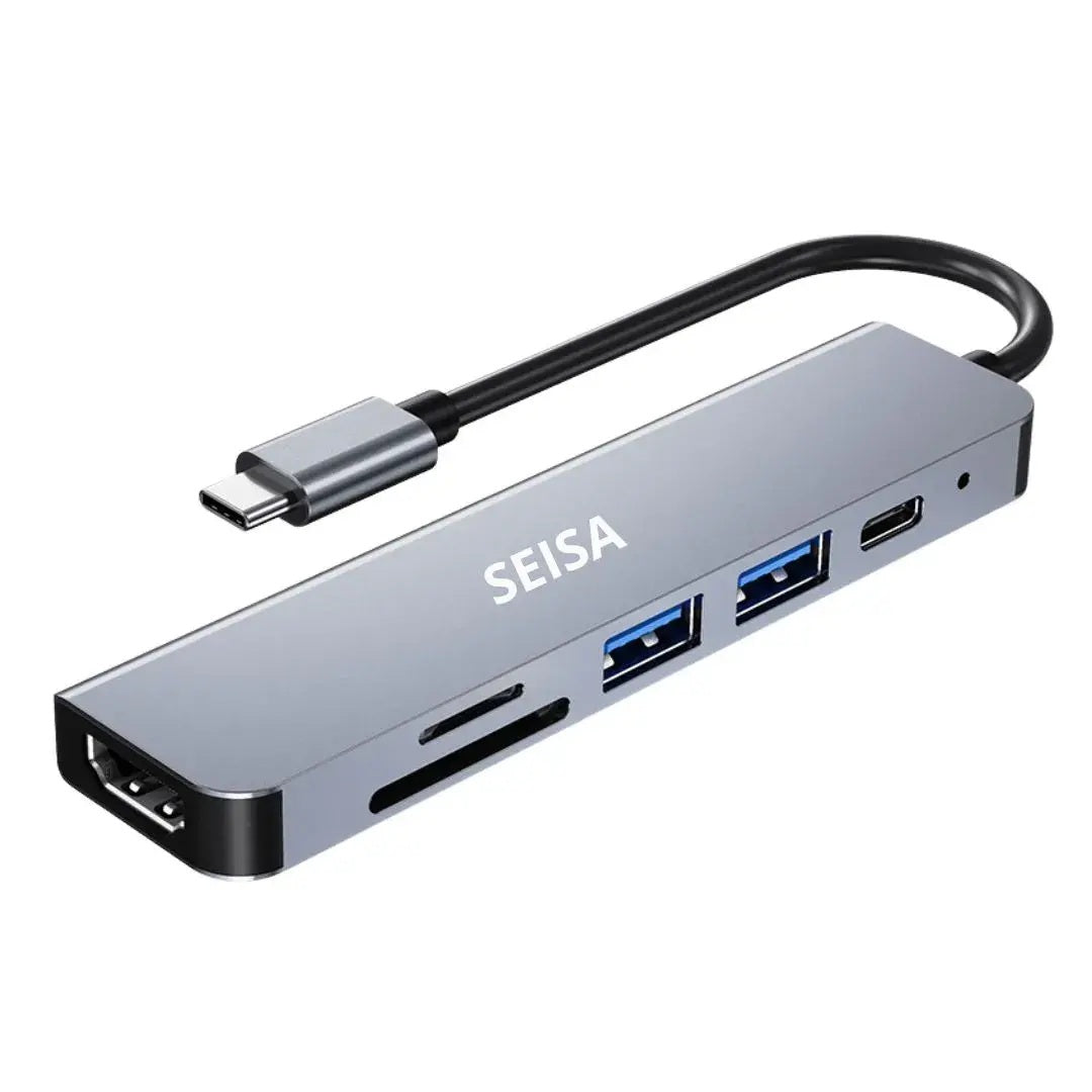 Adaptador Tipo C 6 en 1 HDMI - 2 USB3.0 - Tipo C - Lector SD y Micro SD