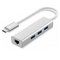 Adaptador Tipo C a Internet (RJ45) + HUB USB 3.0
