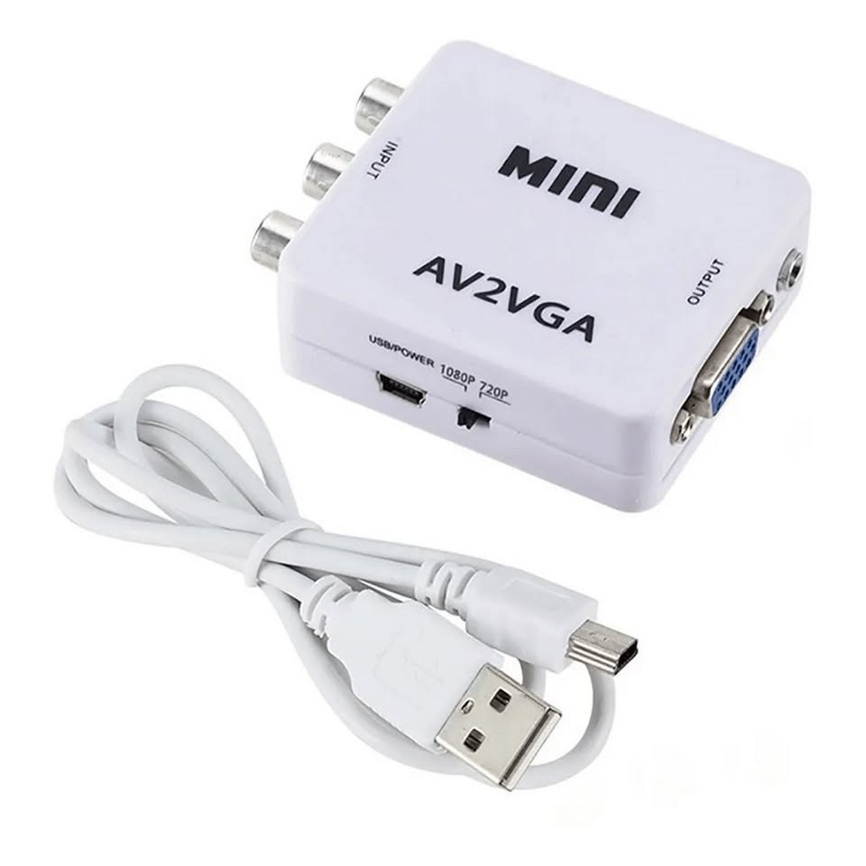 Conversor RCA a VGA Alimentación 5V con cable USB
