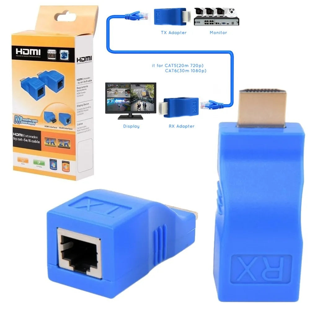 Extender HDMI de 30m (Transmisor + Receptor)