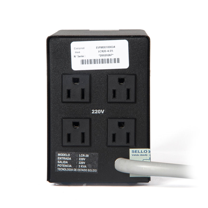 Estabilizador Monofasico ELISE IEDA PODER SAFE LCR20-4.5% Solido 2kVA 220VAC