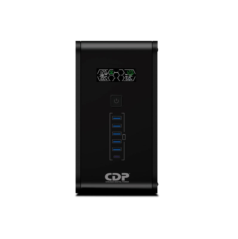 UPS CDP R-SMART 1010I 1000VA / 500W Autonomía 30min 10 Salidas/5 Port USB-A/1 Port USB-C