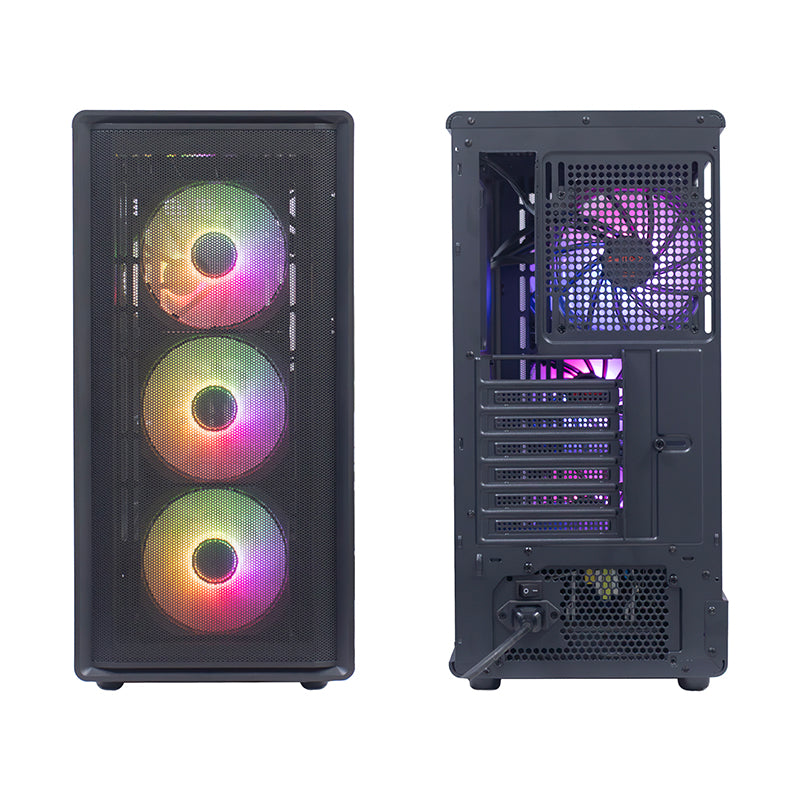 Case sin fuente gamer TEROS TE-1323G ITX M-ATX ATX 3.5" y 2.5"
