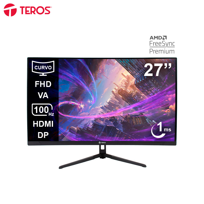 Monitor curvo TEROS TE-2732S 27" FHD VA 100Hz 1ms Displayport