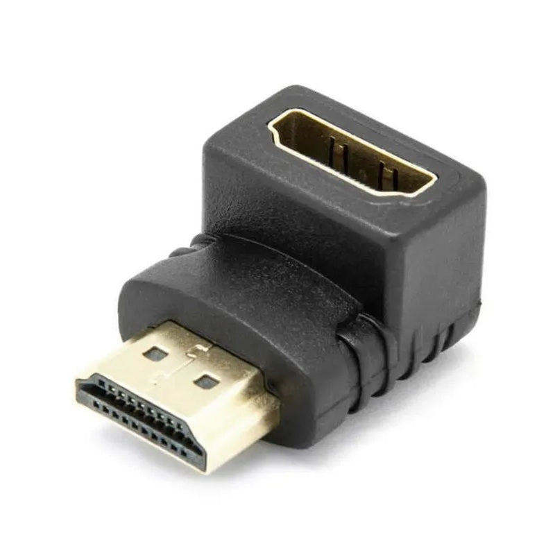 Unión HDMI macho a HDMI hembra 90°